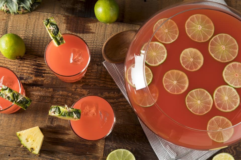 Easy Large Batch Rum Punch Inspired by the Turks and Caicos